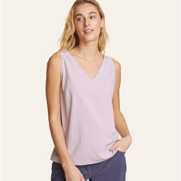 Eddie Bauer Women's Departure V-Neck Tank Top Size S Pink Lightweight Casual - Picture 1 of 9
